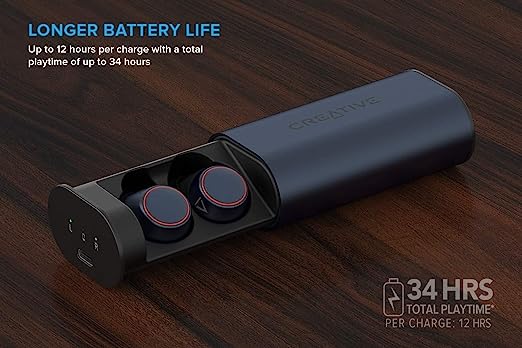 Creative Outlier Air V2 Bluetooth Truly Wireless in Ear Earbuds with Mic (Dark Blue, Gray) Creative Outlier Air V2 Bluetooth Truly Wireless in Ear Earbuds with Mic (Dark Blue, Gray)